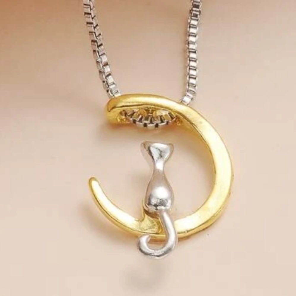 Moon Cat Necklace - Picture 1 of 6